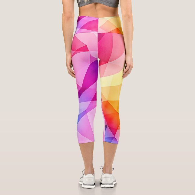 Leggings Capri Vibrant Geometric Abstract (Verso)