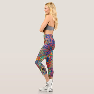 Leggings Capri Vibration psychédélique - Jolie jambe Capris