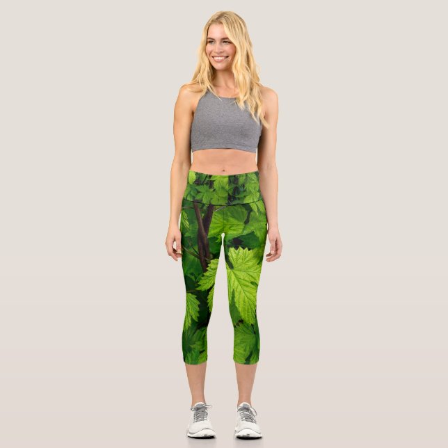 Leggings Capri Vignes vertes beauté naturelle (Recto)