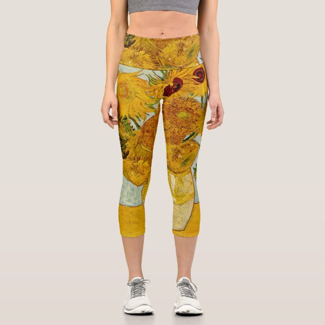 Leggings Capri Vincent Van Gogh 12 Tournesols Impressionniste (Recto)