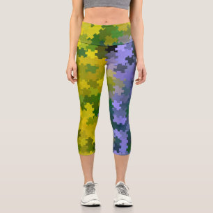 Leggings Capri Violet et jaune