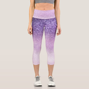 Leggings Capri Violet Lilac Pastel Purple ombre