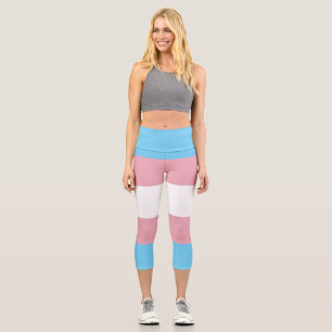 Leggings Capri Visibilité du drapeau de fierté transgenre de Slip