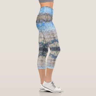 Leggings Capri vitre en tache Capris haut taille