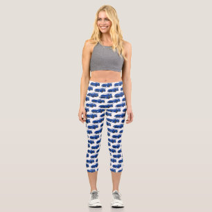 Leggings Capri Voiture de sport bleue avec illustration airfos