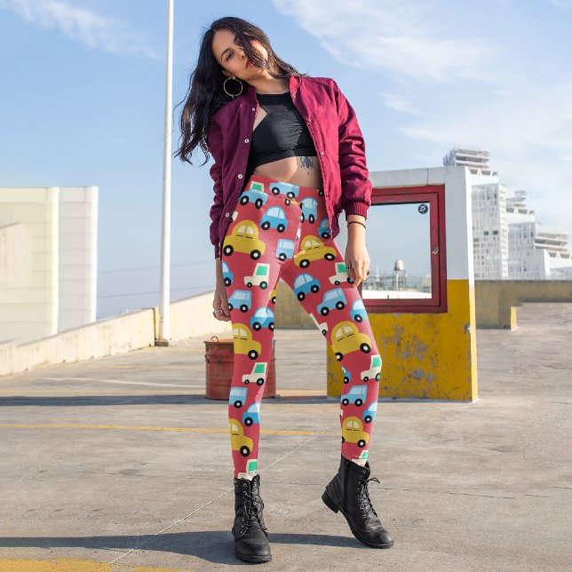 Leggings Capri Voitures de caricature (Créateur téléchargé)