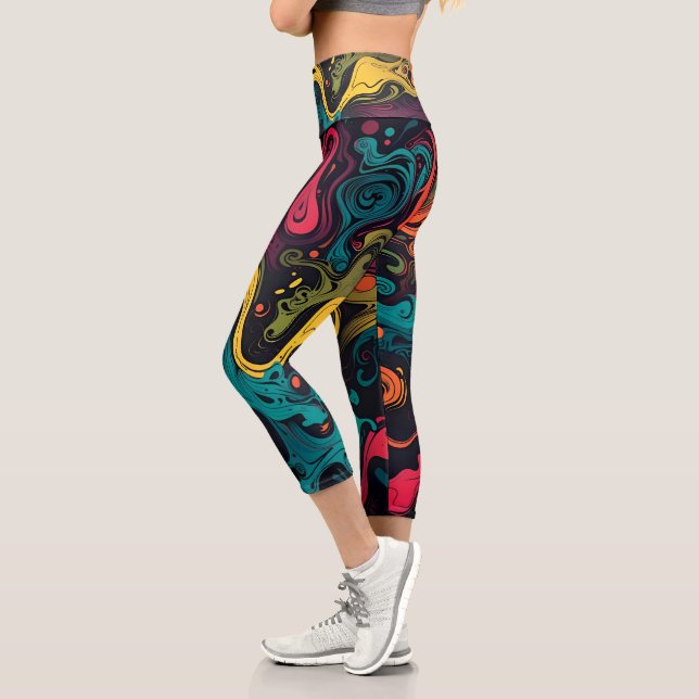Leggings Capri Volant psychédélique (Gauche)