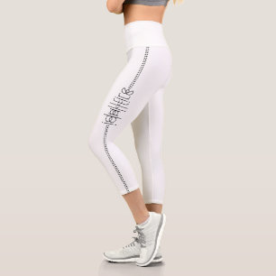 Leggings Capri Votre nom en glyphes extraterrestres uniques blanc