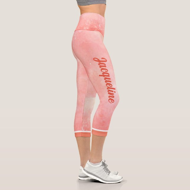 Leggings Capri Votre nom sur le marbre (Droite)