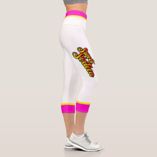 Leggings Capri Votre nom Sweet Sixteen avec une garniture rose et