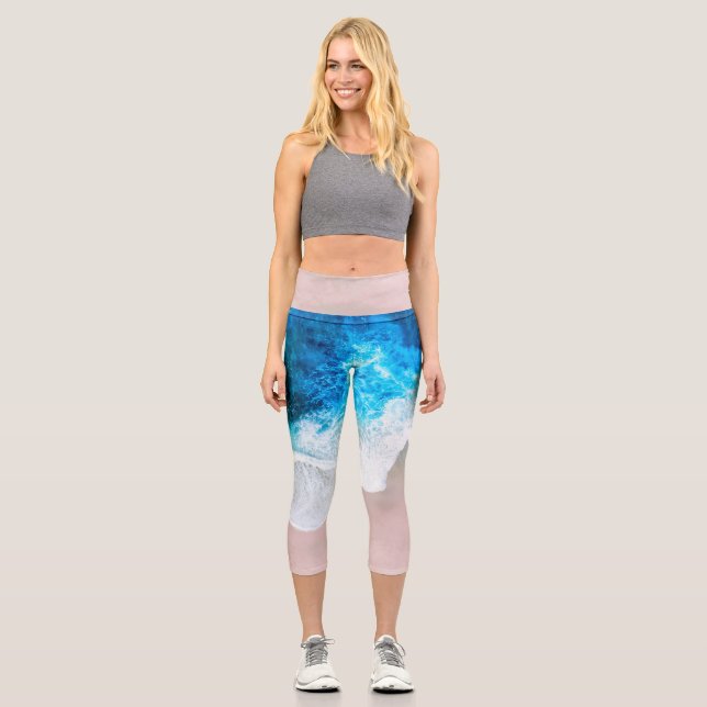 Leggings Capri Vue sur la plage (Recto)