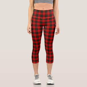 Leggings Capri Wallace tartan rouge noir plaid