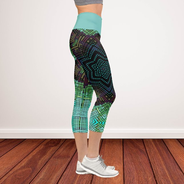 Leggings Capri Weer Mandala Vert bleu et violet (Créateur téléchargé)