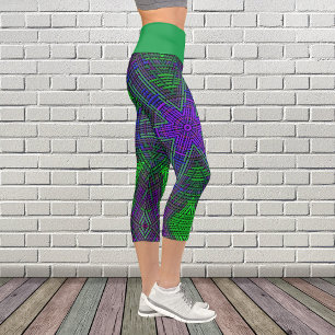 Leggings Capri Weer Mandala vert violet et bleu