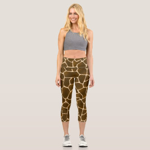 Leggings Capri Wild Safari Natural Giraffe Imprimer