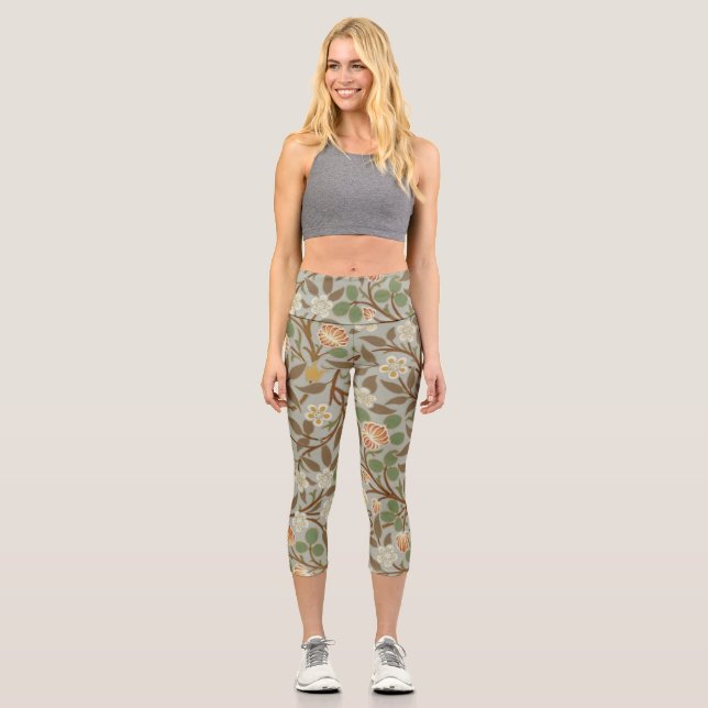 Leggings Capri William Morris Clover Fleur botanique (Recto)