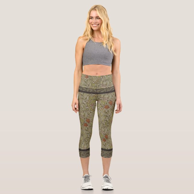 Leggings Capri William Morris Floral Lys willow art design (Recto)