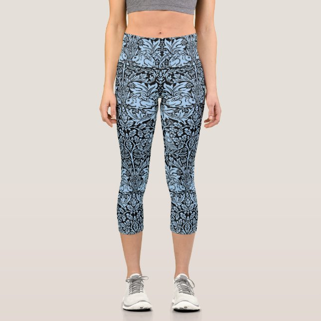 Leggings Capri William Morris Frère Lapin Bleu Clair Noir (Recto)