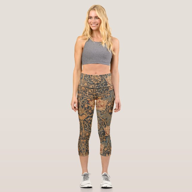 Leggings Capri William Morris Honeysuckle Rich Wallpaper (Recto)