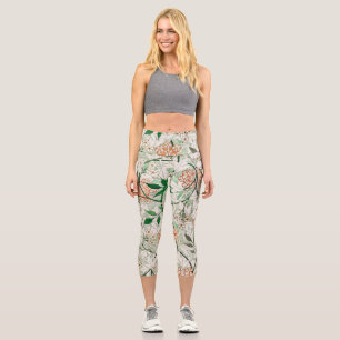 Leggings Capri William Morris Jardin de Jasmin Fleur Classique