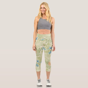 Leggings Capri William Morris Larkspur Motif floral