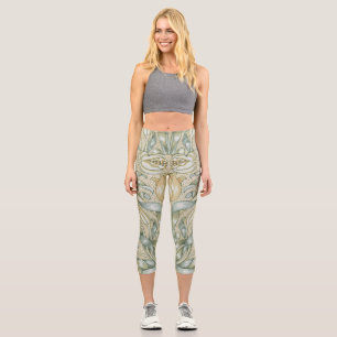 Leggings Capri William Morris Motif Grenade Antique Lily