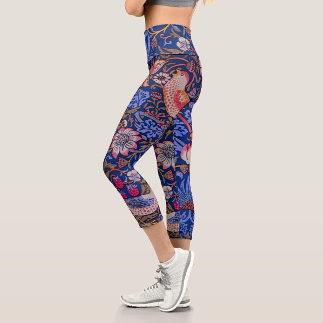 Leggings Capri William Morris Strawberry Thief Motif floral (Gauche)