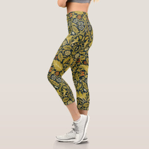 Leggings Capri William Morris Violet Columbine Navy Floral