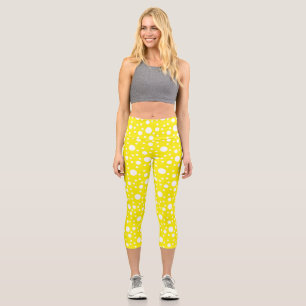 Leggings Capri Yellow Polka