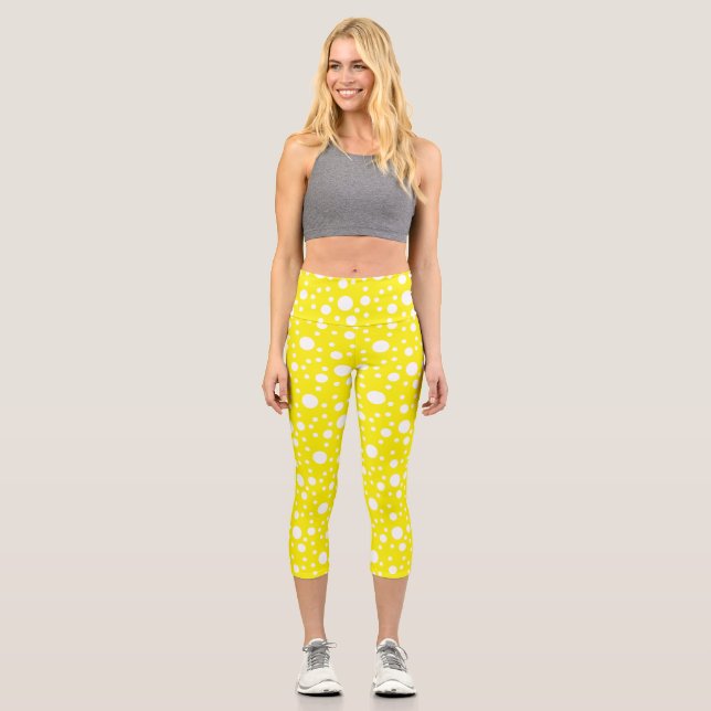 Leggings Capri Yellow Polka (Recto)