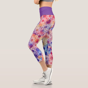 Leggings Capri Yoga Capris géométrique multicolore par Joya Eve