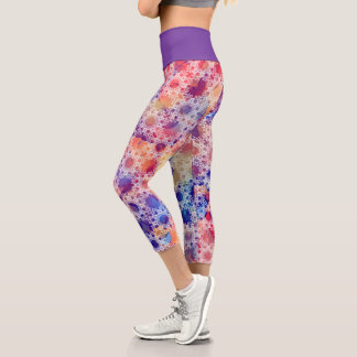 Leggings Capri Yoga Capris géométrique multicolore par Joya Eve