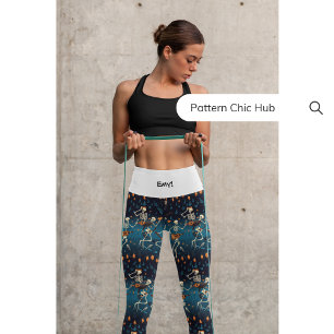 Leggings Capri Yoga Pilates Exercice Stylish Amusement Pantalon d