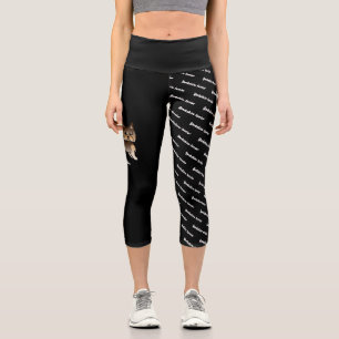 Leggings Capri Yorkie au Chocolat & Nom et Race du Chien