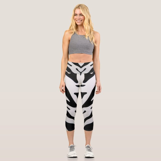 LEGGINGS CAPRI ZEBRA STRIPES ABSTRAITES (Recto)