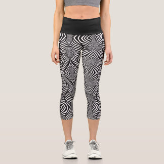 Leggings Capri Zèbre Abstrait B & N