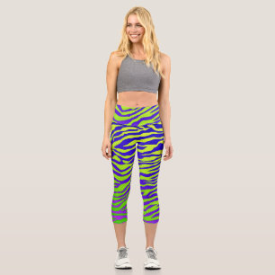 Leggings Capri Zèbre vert