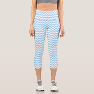 Leggings Capri Zigzag bleu, Chevron bleu, Motif géométrique