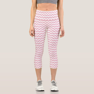 Leggings Capri Zigzag rose, Chevron rose, Motif géométrique