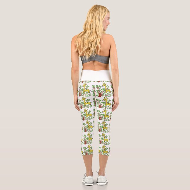Leggings Capri ziraff dans la forêt (Verso)