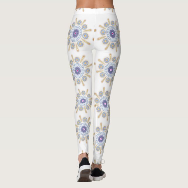 Leggings captivants or, violet et bleu (Dos)