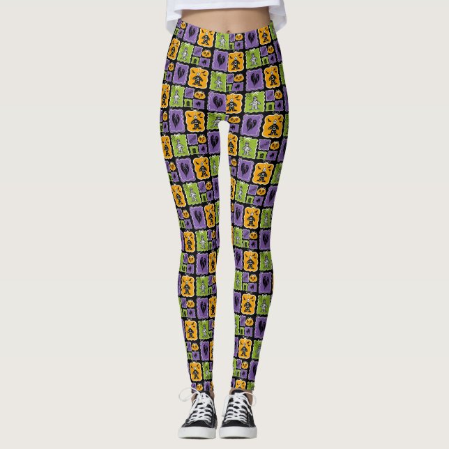 Leggings Caractère Halloween mignon Petites momies & Esquis (Devant)