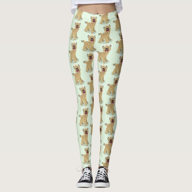 Leggings Caricature amusante hyena riant illustration (Devant)