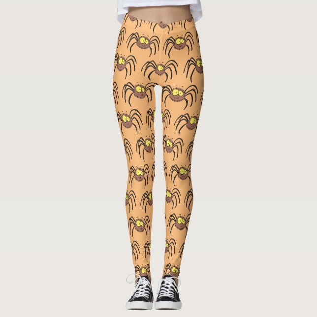 Leggings Caricature d'araignée mignonne et adorable (Devant)