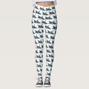 Leggings Caricature d'avion de chasse militaire