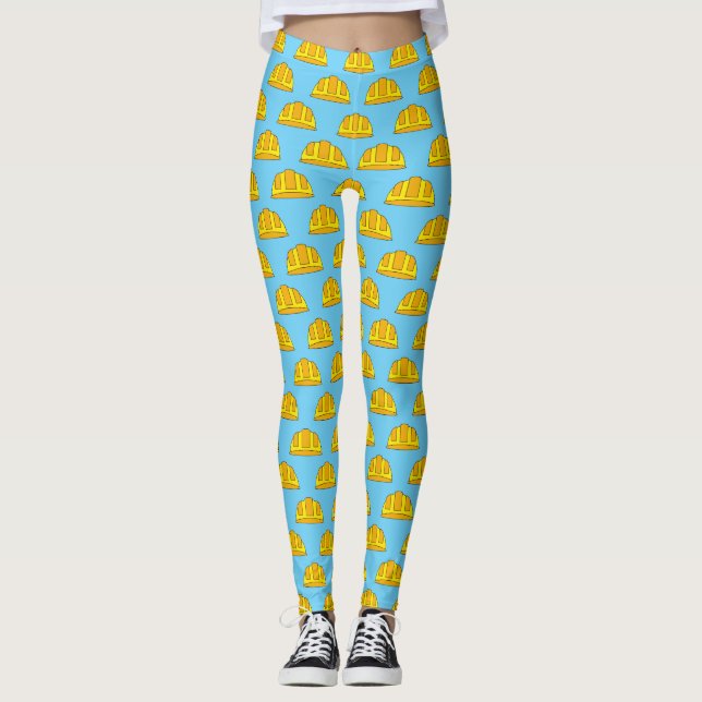 Leggings Caricature de Casquette dur jaune (Devant)