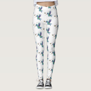 Leggings Caricature de colibri d'abeille mignonne