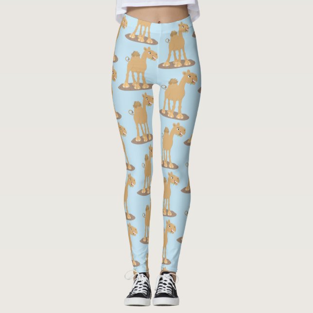 Leggings Caricature de dromadaire joyeux et souriant (Devant)