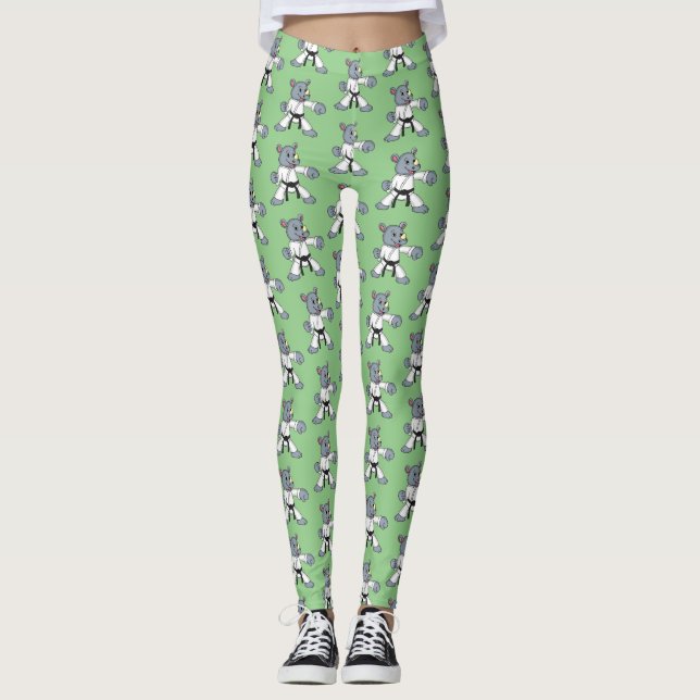 Leggings Caricature de rhino kung fu (Devant)