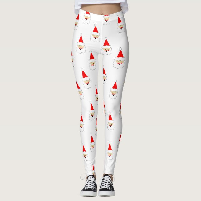 Leggings caricature de santa claus joyeux noël (Devant)